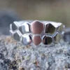 House of Lor 9ct Rose Gold and Silver Caric Stone Ring
