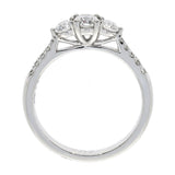 Platinum 0.50ct Three Stones Diamond Ring with 0.10ct Diamond Shoulders