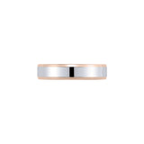 18ct Two Tone Gold Bevelled Edge Wedding Ring