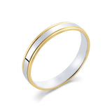 18ct Two Tone Gold Bevelled Edge Wedding Ring