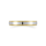 18ct Two Tone Gold Bevelled Edge Wedding Ring
