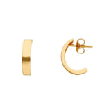 9ct Gold Polished Half Hoop Earrings