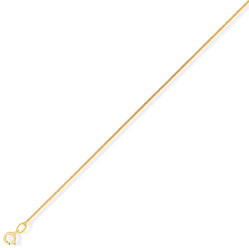 9ct Gold 16" Diamond Cut Curb Chain