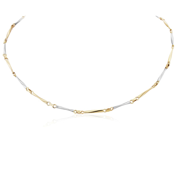 9ct Two Tone Gold 17" Twist Necklace