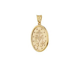 9ct Gold Extra Large Holy Mary Oval Reversible Medal Pendant