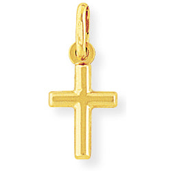 9ct Gold 8mm x 18mm Polished Small Cross Pendant