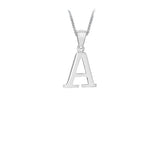 Sterling Silver Plain "A-Z" Initial Necklace