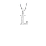 Sterling Silver Plain "A-Z" Initial Necklace