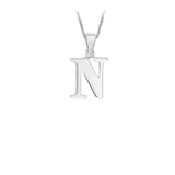 Sterling Silver Plain "A-Z" Initial Necklace