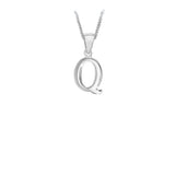Sterling Silver Plain "A-Z" Initial Necklace
