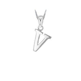 Sterling Silver Plain "A-Z" Initial Necklace