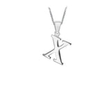 Sterling Silver Plain "A-Z" Initial Necklace