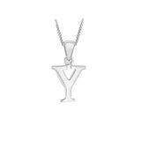 Sterling Silver Plain "A-Z" Initial Necklace
