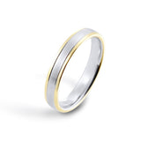 18ct Two Tone Gold Matte Wedding Ring Band