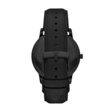 Emporio Armani Minimalist Quartz Black Dial Black Leather Strap 42mm Watch AR11573