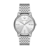 Emporio Armani Minimalist Quartz Silver Tone White Dial 42mm Watch AR11599