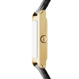 Emporio Armani Gino Quartz Gold Tone Steel Black Leather 38mm Watch AR11666