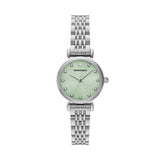 Emporio Armani Gianni T-Bar Quartz Silver Steel Green Dial 28mm Watch AR11667