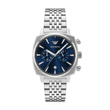 Emporio Armani Carlo Quartz Silver Steel Blue Dial 40mm Watch AR11688