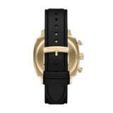 Emporio Armani Carlo Quartz Gold Steel Black Leather 40mm Watch AR11690