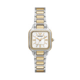 Emporio Armani Cecilia Two Tone Steel Mother of Pearl Dial 26.50mm x 35mm Watch AR11745