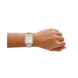 Emporio Armani Cecilia Two Tone Steel Mother of Pearl Dial 26.50mm x 35mm Watch AR11745