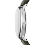 Emporio Armani Minimalist Quartz Cream Dial Green Leather Strap 39mm Watch AR11811