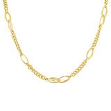 9ct Gold Fancy Curb Double Oval Link Necklace