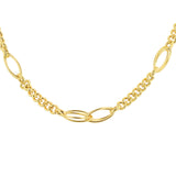 9ct Gold Fancy Curb Double Oval Link Necklace