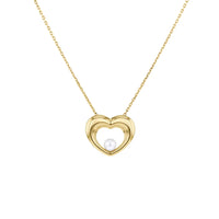 9ct Gold Heart with Cultured Freshwater Pearl Necklace