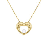 9ct Gold Heart with Cultured Freshwater Pearl Necklace