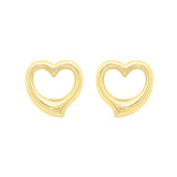 9ct Gold Open Heart Stud Earrings