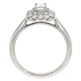 Platinum Emerald Cut Diamond Cluster Ring