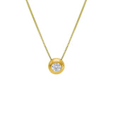 9ct Gold Cubic Zirconia Halo Necklace