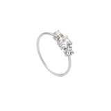 9ct Gold Three Stones Cubic Zirconia Ring