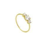 9ct Gold Three Stones Cubic Zirconia Ring