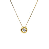 18ct Gold Rubover Diamond Necklace