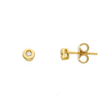18ct Gold Diamond Rubover Bezel Stud Earrings