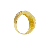 9ct Two Tone Gold Cubic Zirconia Signet Ring