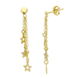 9ct Gold Stars Drop Earrings