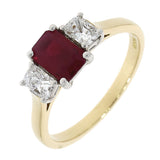 18ct Gold Diamond & Ruby Ring