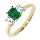 18ct Gold Diamond & Emerald Ring