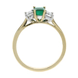 18ct Gold Diamond & Emerald Ring