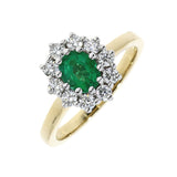 18ct Gold Diamond and Emerald Ring