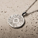 History of Ireland Sterling Silver Disc Necklace