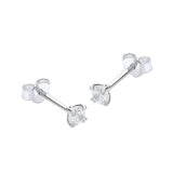 9ct White Gold Round Cubic Zirconia Stud Earrings