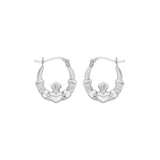 Sterling Silver Claddagh Creole Hoop Earrings