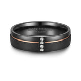 Black Titanium & Rose Gold PVD 5mm Ladies Ring