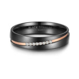 Black Titanium & Rose Gold PVD 4.5mm Ladies Ring
