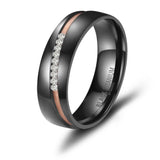 Black Titanium & Rose Gold PVD 4.5mm Ladies Ring